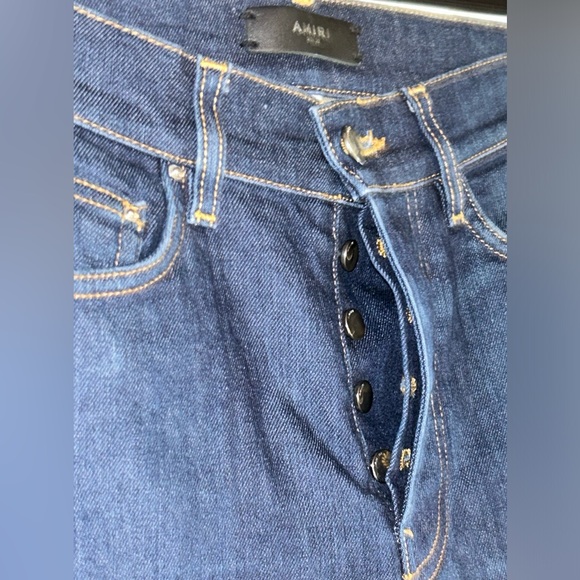 Amiri stack 5 button Cobrax original raw denim beautiful 30w 34.5”in stack Italy - Picture 7 of 17